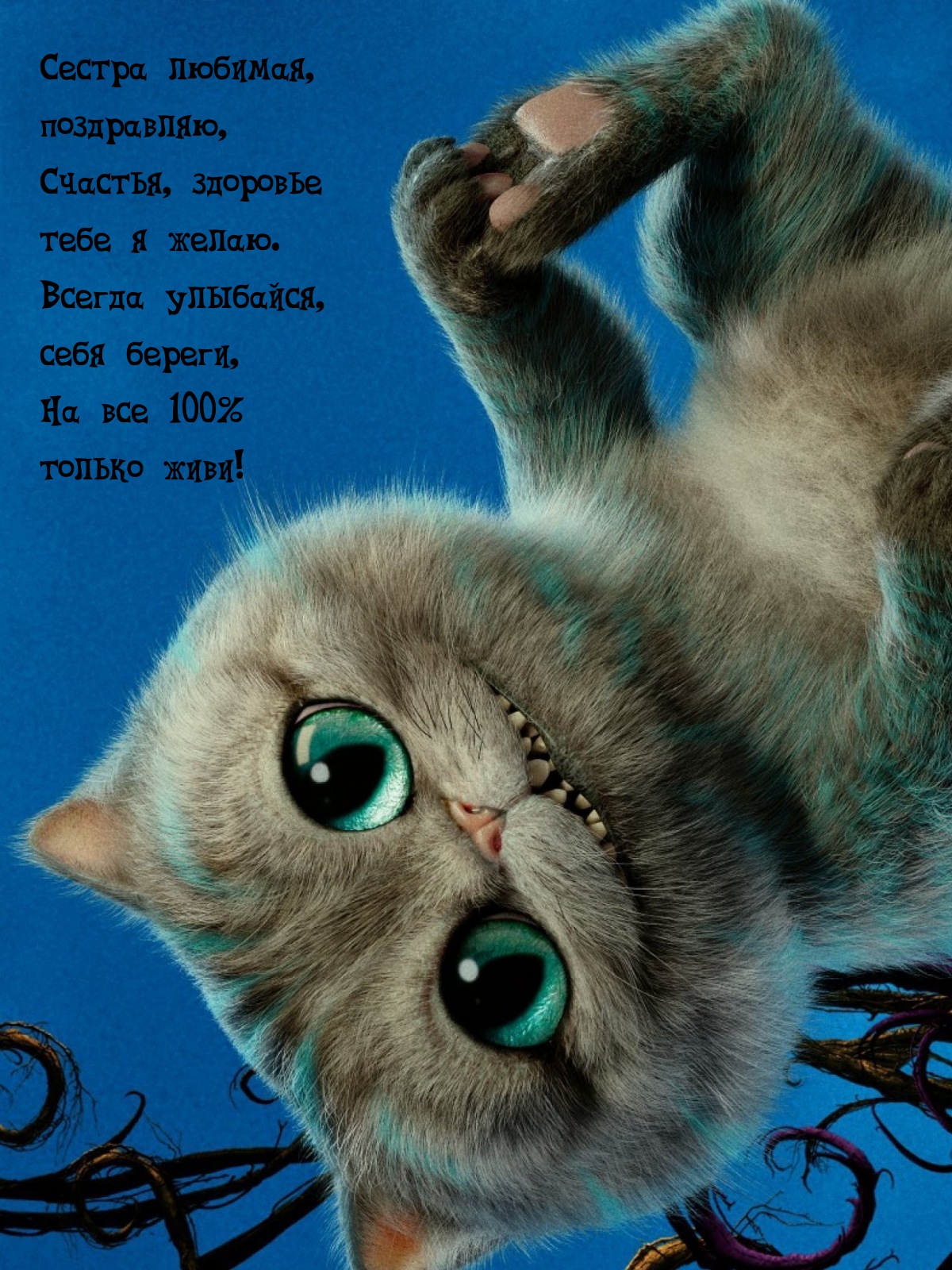 Сестра любимая, поздравляю, счастья, здоровье тебе я желаю.